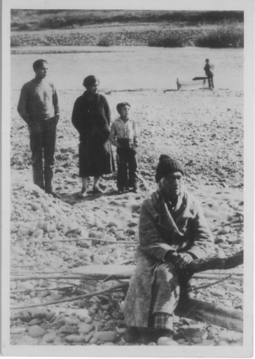 (Front) Great Aunt Frances, (Middle) Brother George, Mother Eveline, Brother Gilbert, (Back) Father George, 1933