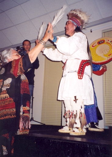 Aggie and Yupik dancer, Marie Meade, 2004